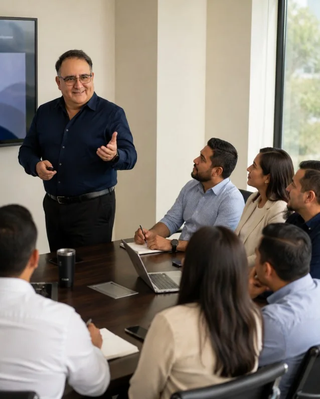 Charly Chávez facilitando una experiencia grupal